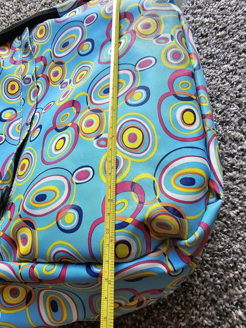 Jetpac Colorful Circle Print Sling Backpack - Turquoise, Yellow, Pink